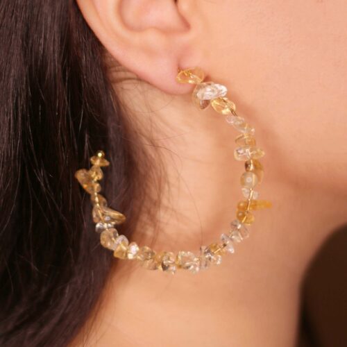 Citrine hoop earrings