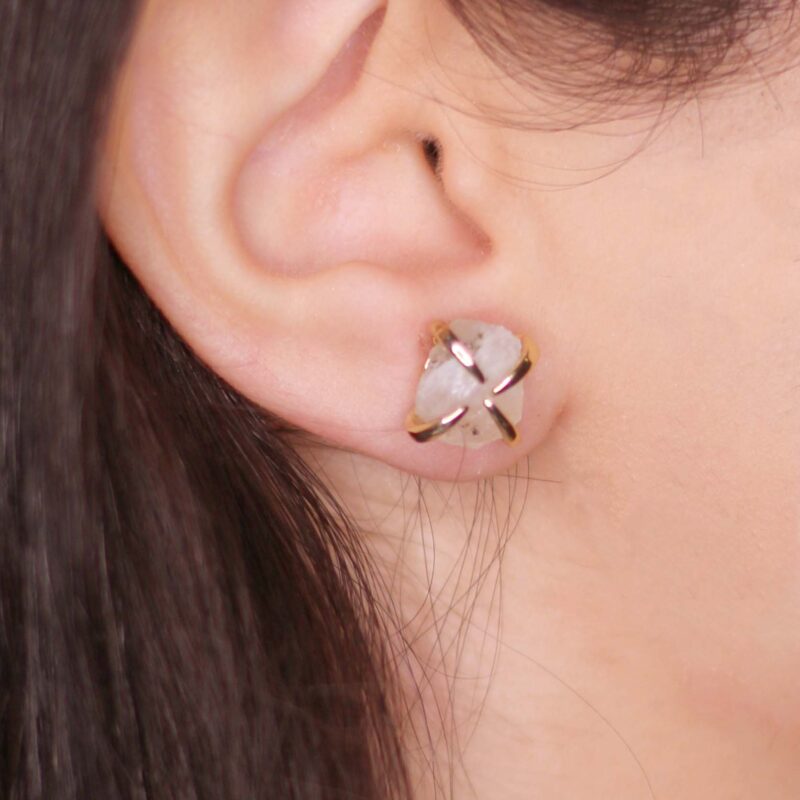 Moonstone stud earrings