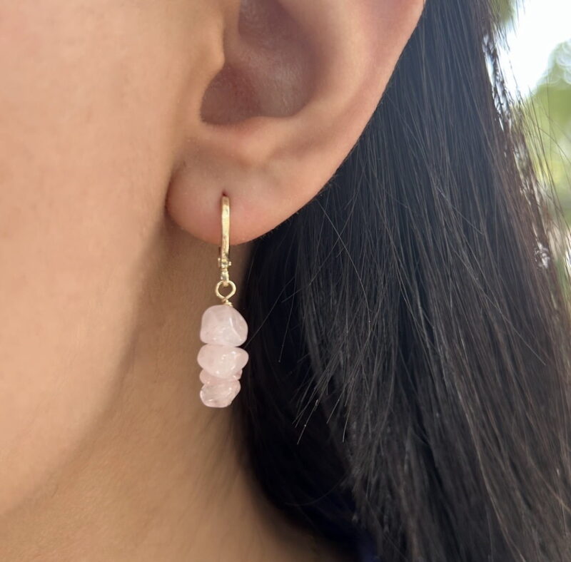 Rose Quartz dangling earrings